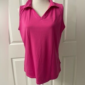Lady Hagen Essentials Women’s Sleeveless Polo Top - Pink - Size L